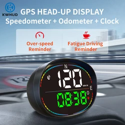 KWHUD Head Up Display Car Dashboard Digital Speedometer Hud GPS Odometer with Time Clock Compass Auto Electronics Accessories