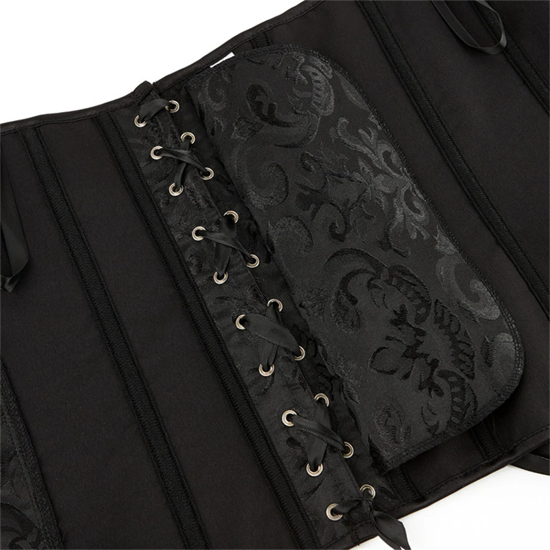 Gothic Lace-Up Overbust Corsets Sexy Women\'s evening corset top Vintage black Side Zipper Body Shaper Underwear Bustiers