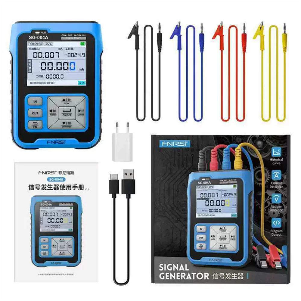 FNIRSI SG-004A 4-20mA Multifunctional Gerador de sinal PT100 Thermocouple Resistance Pressure Transmitter Process Calibrator