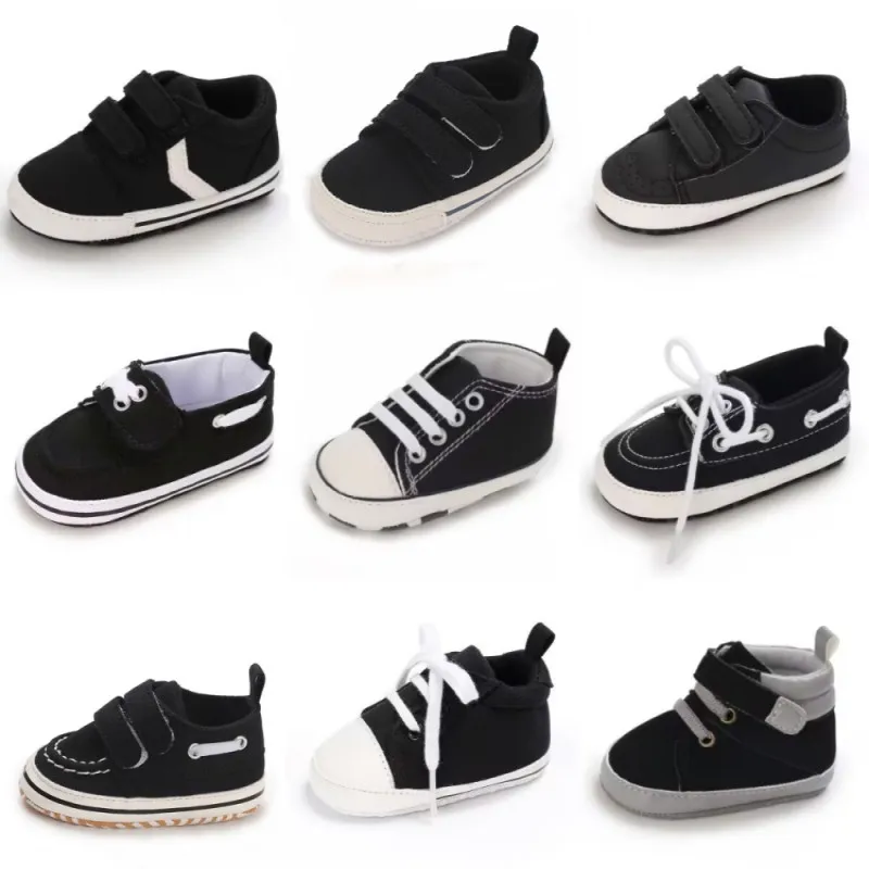 

Newborn Baby Boys Girls First Walkers Shoes New Canvas Baby Sports Sneakers Shoes Infant Toddler Soft Sole Anti-slip Baby Shoes
