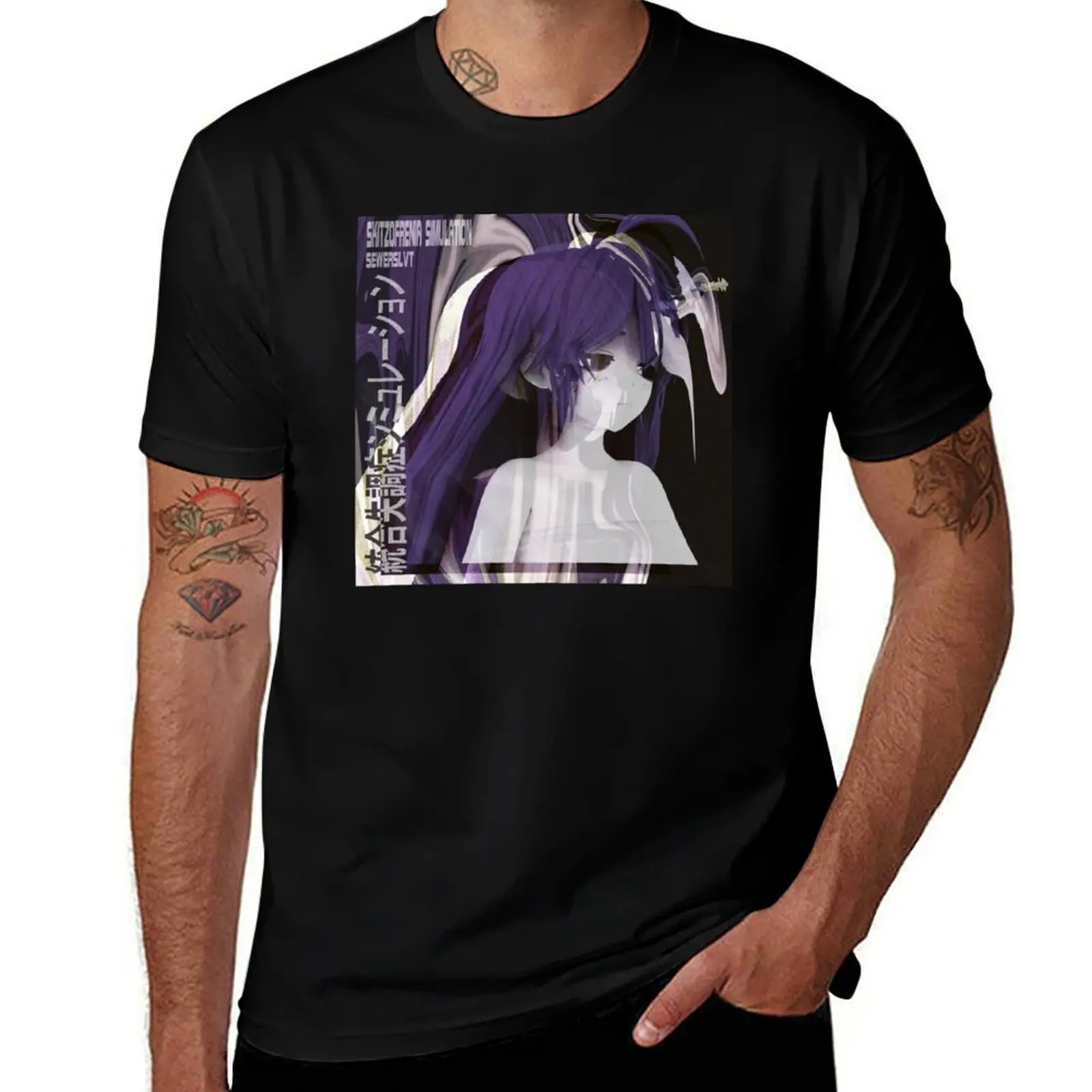 Sewerslvt Schizofrenia Simulation Original Artwork T-Shirt anime stuff graphic shirts anime workout shirts for men