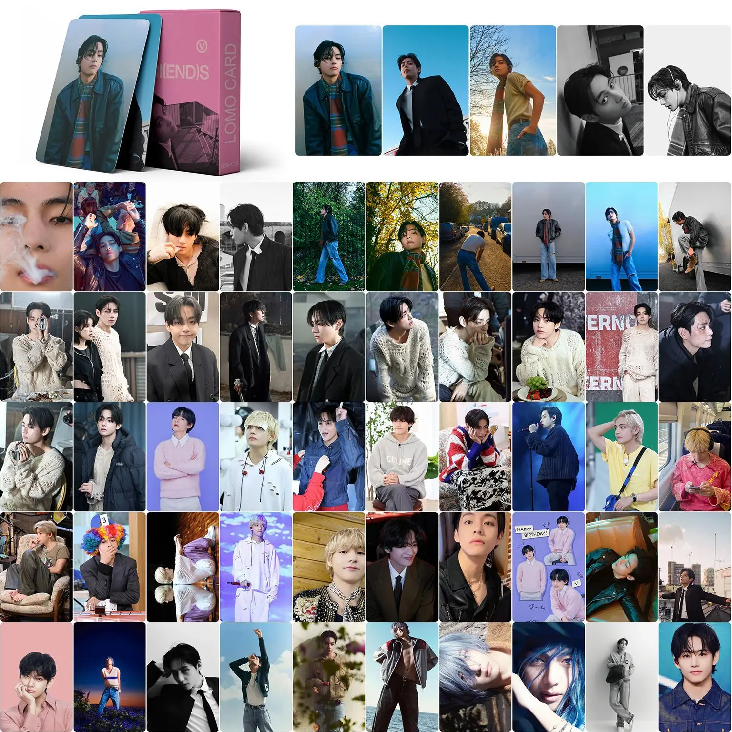 Imagem -02 - K-pop V-r Cartões Lomo Álbum de Fotos Print Cards Grupo Photocard Coleção Fãs Fim 55 Pcs