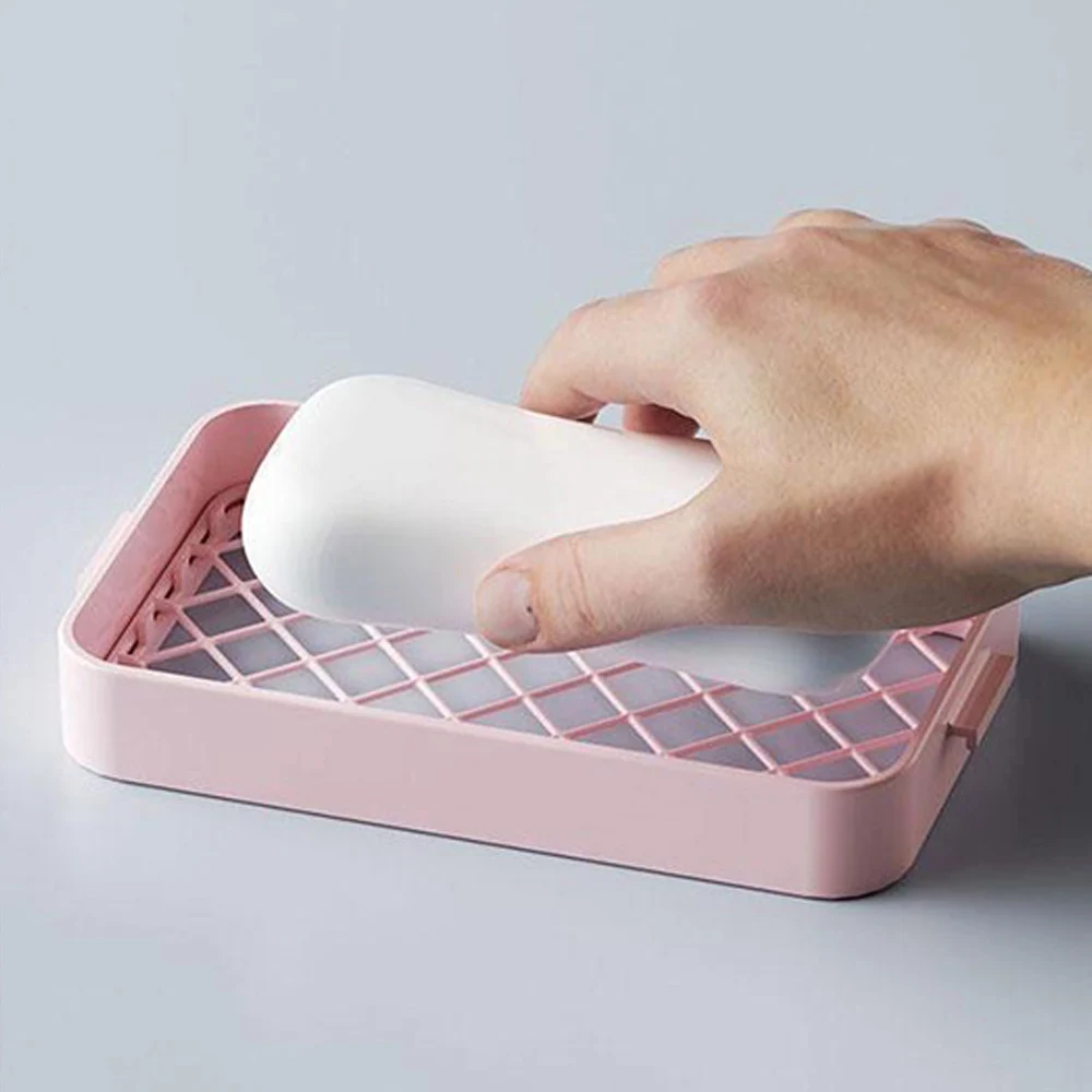Soap Container Elastic Mesh Household Soap Dish Tray Travel Portable Non Slip Multifunctional Soap Holder Bathroom Accessories