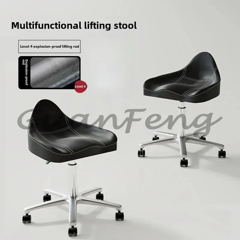 

Nordic Wrought Iron Barber Chairs Beauty Salon Special Barber Chair Modern Rotating Lifting Stool with Wheels Home Makeup Chair