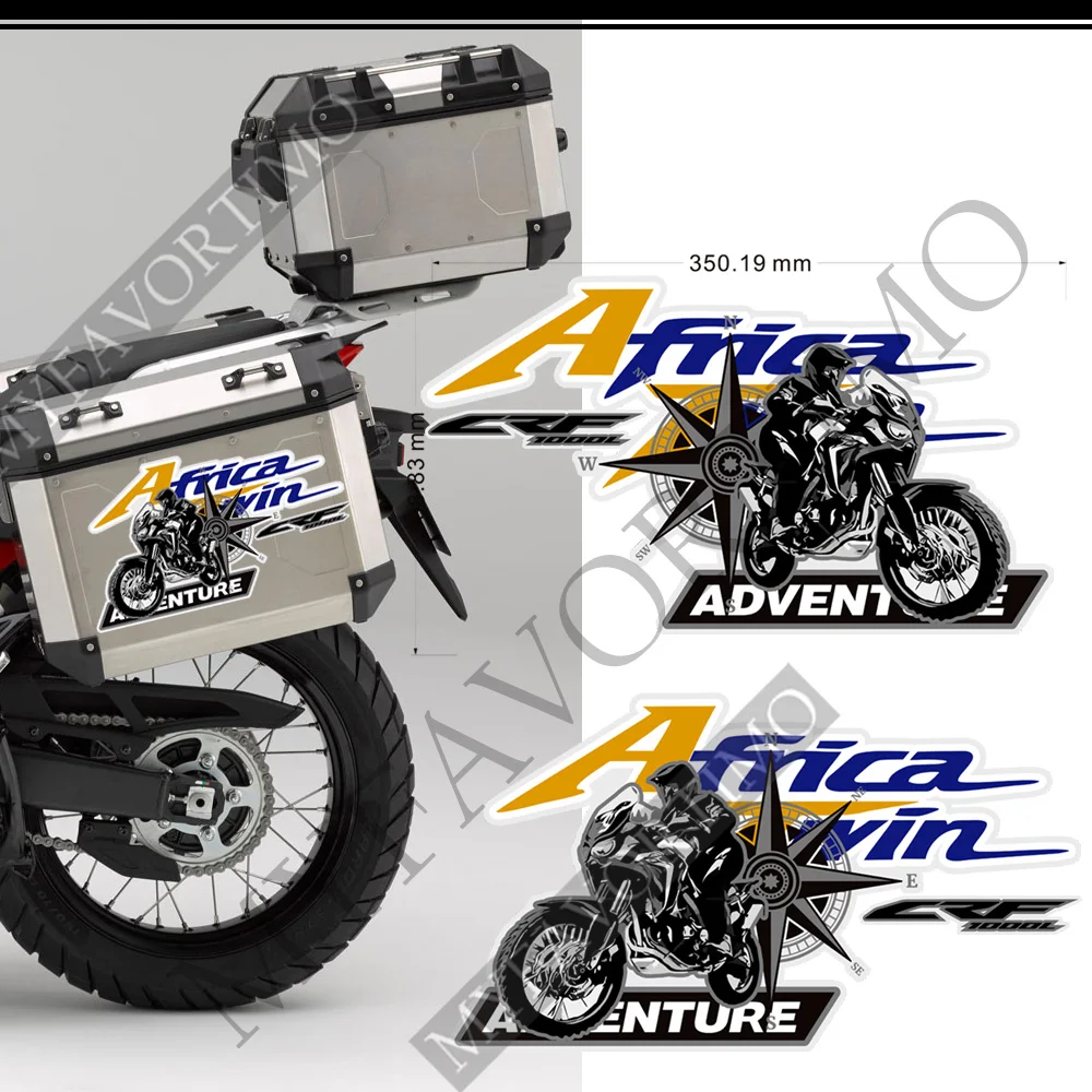 Motorcycle For Honda Africa Twin CRF1000L Adventure Sports Tail Top Side Panniers Luggage Aluminium Box Case Protection Stickers