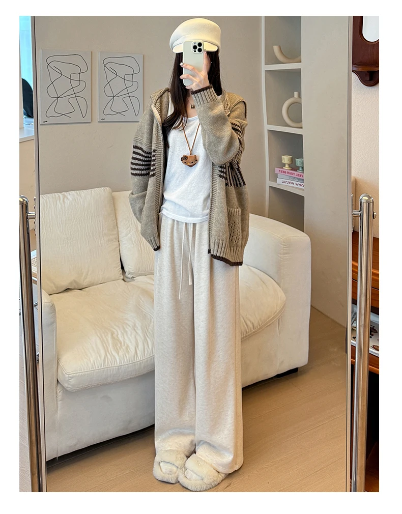 Pantalones de pierna ancha para mujer elásticos de verano Tie-Dye en capas Resort Split Amekaji Boho Wave bambú-algodón de secado rápido moteado