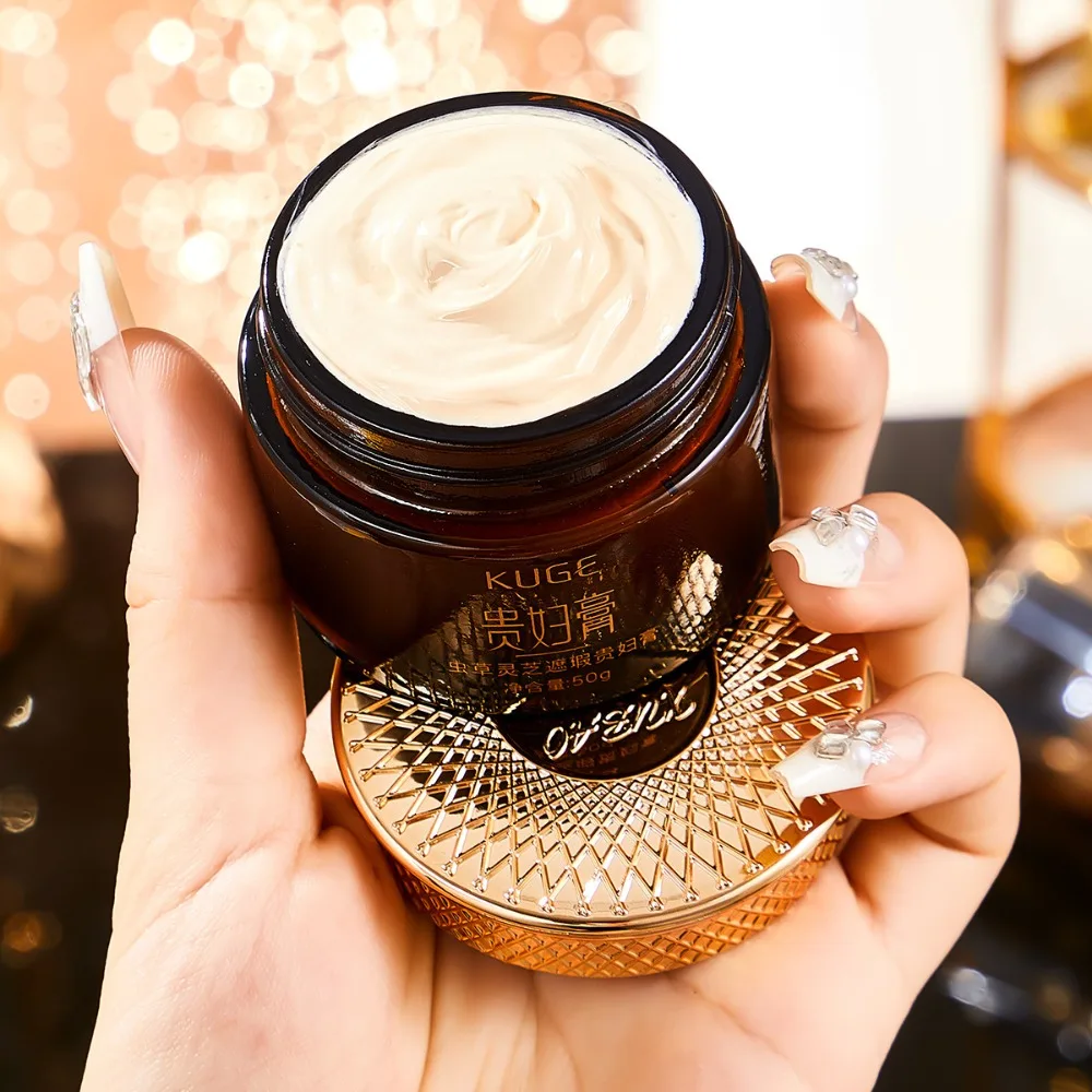 Cordyceps Concealer Fade Fine Lines Glossy Ganoderma Lady Face Cream Moisturizing Smoothing Pore Invisible Cream Women Face Skin