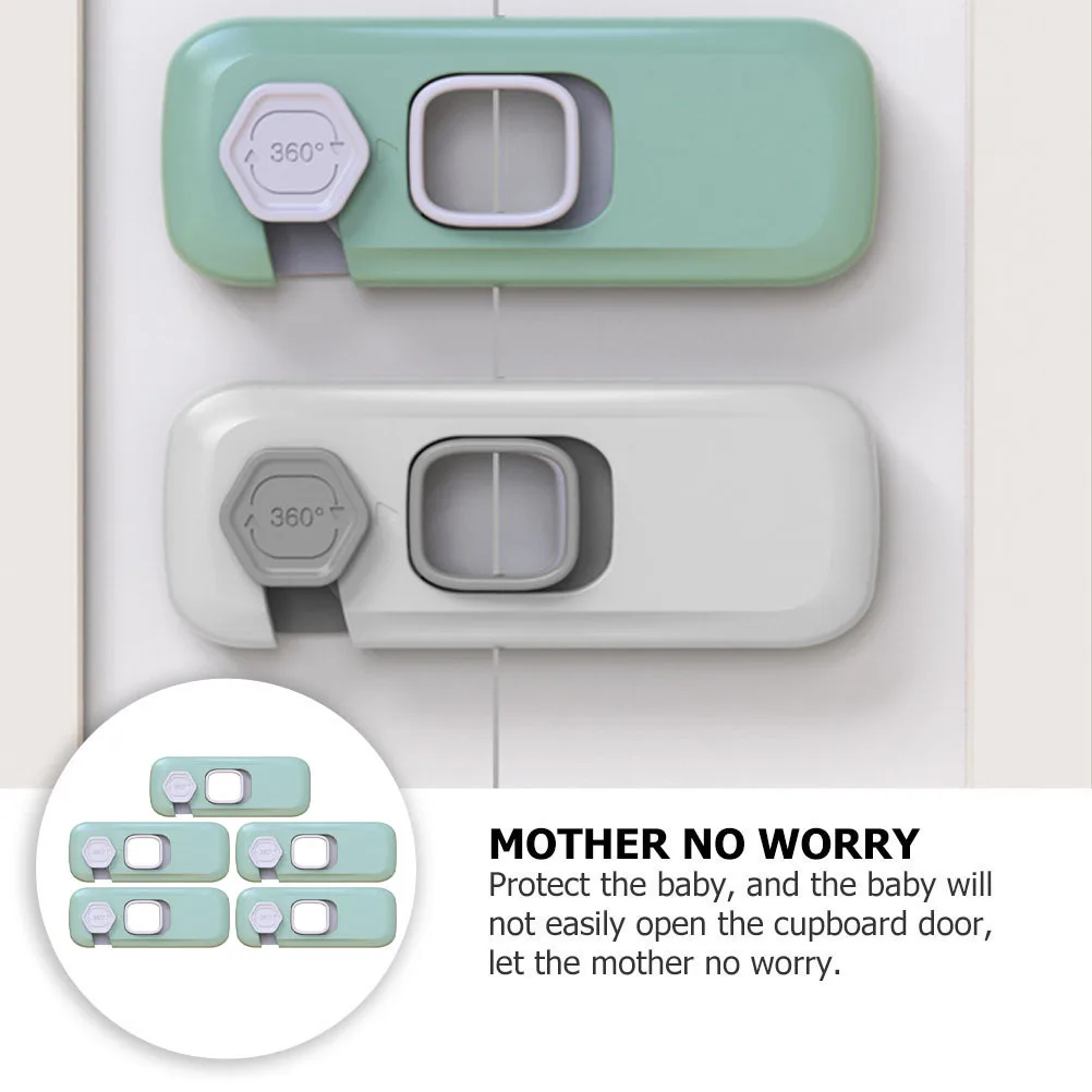 Serrures de sécurité pour bébé, 5 pièces, pour tiroir d'armoire, Protection Anti-pincement pour placard, garde-robe, réfrigérateur, serrure polyvalente