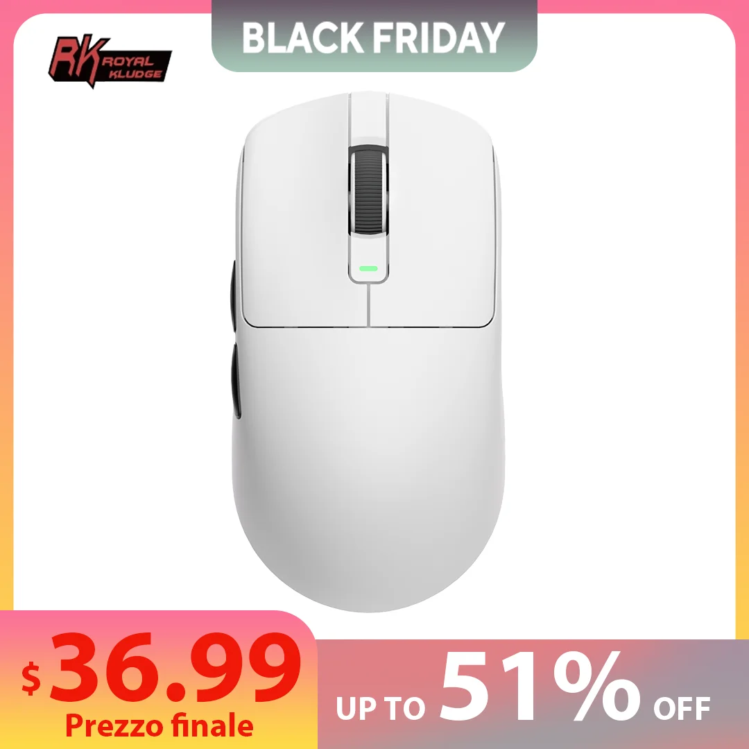 

Игровая мышь RK ROYAL KLUDGE M3 PAW3950, 47 г, легкая трехрежимная мышь на заказ, макро, 26000 точек на дюйм, 8000 Гц, геймерская мышь, 650 мАч, высокая энергия