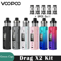 Original VOOPOO Drag X2 Kit 80W DTL Vape fit 18650 Battery 5ML PnP X Pod Cartridge PnP X Coil Electronic Cigarette Vaporizer