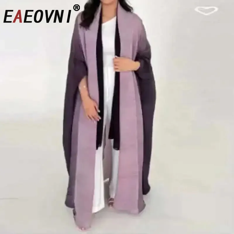 

EAEOVNI Miyake плиссированное длинное пальто для женщин, модная свободная ветровка с градиентным поясом, осень 2021, новая одежда