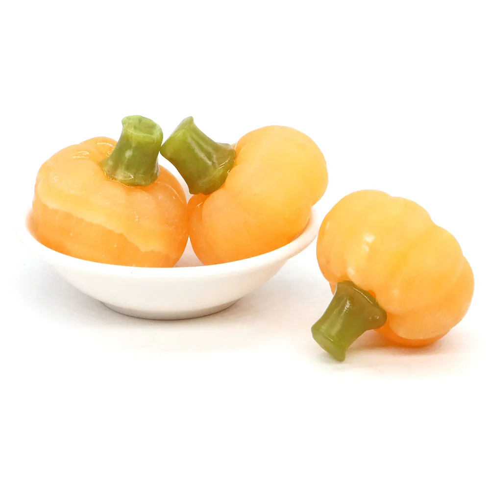 40mm Natural Stone Pumpkin Statue Reiki Healing Crystal Yellow Jade Gemstone Hand Carved Figurine Home Decoration Halloween Gift