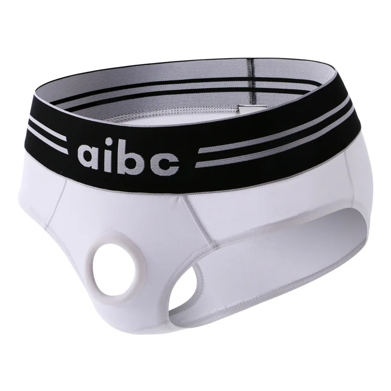 

AIBC Men's Cotton Underwear Cock Ring Open Front Erotic Lingerie Sexy Briefs Low Rise Panties Underpants Men Women Masturbation