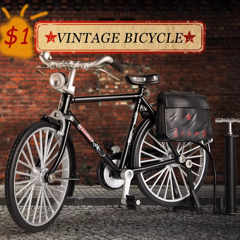 Vélo Vintage en Alliage pour Enfant, Modèle Classique, Simulation d'une Pièce, Collection de Décoration, Cadeaux, DIY