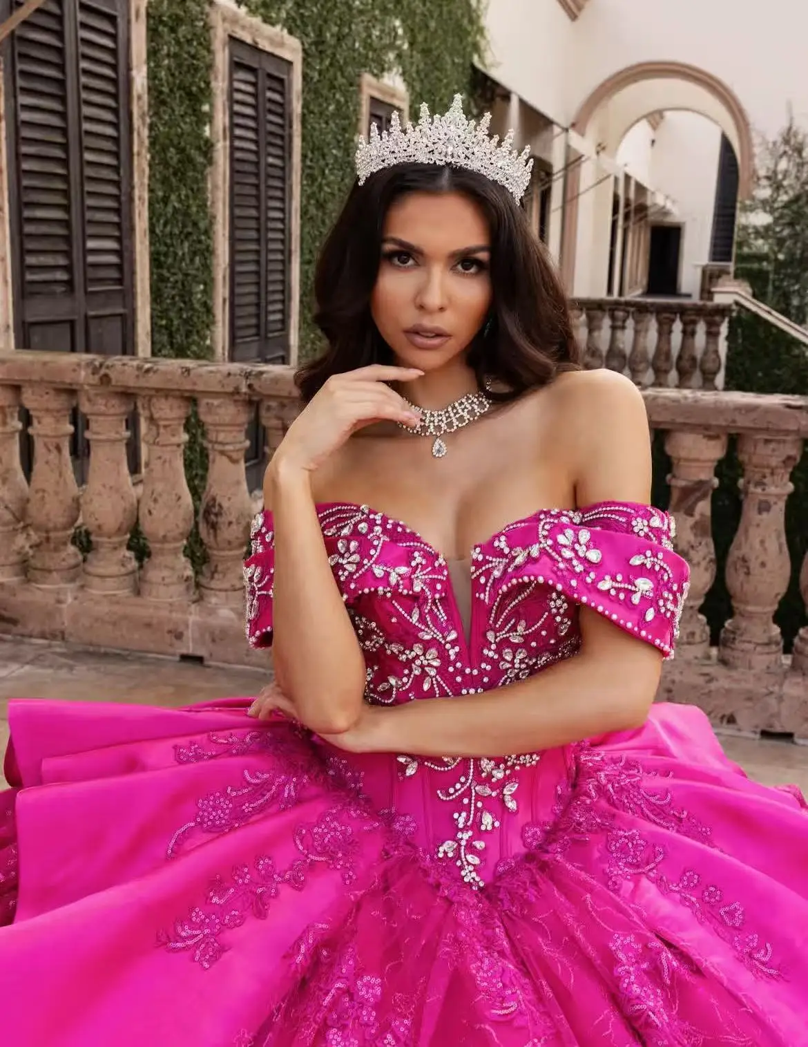 Abito Quinceanera messicano personalizzato di alta qualità Abiti da ballo Appliques Perline Corsetto Fiori 3D Dolce 16 15 Robe De Soiree