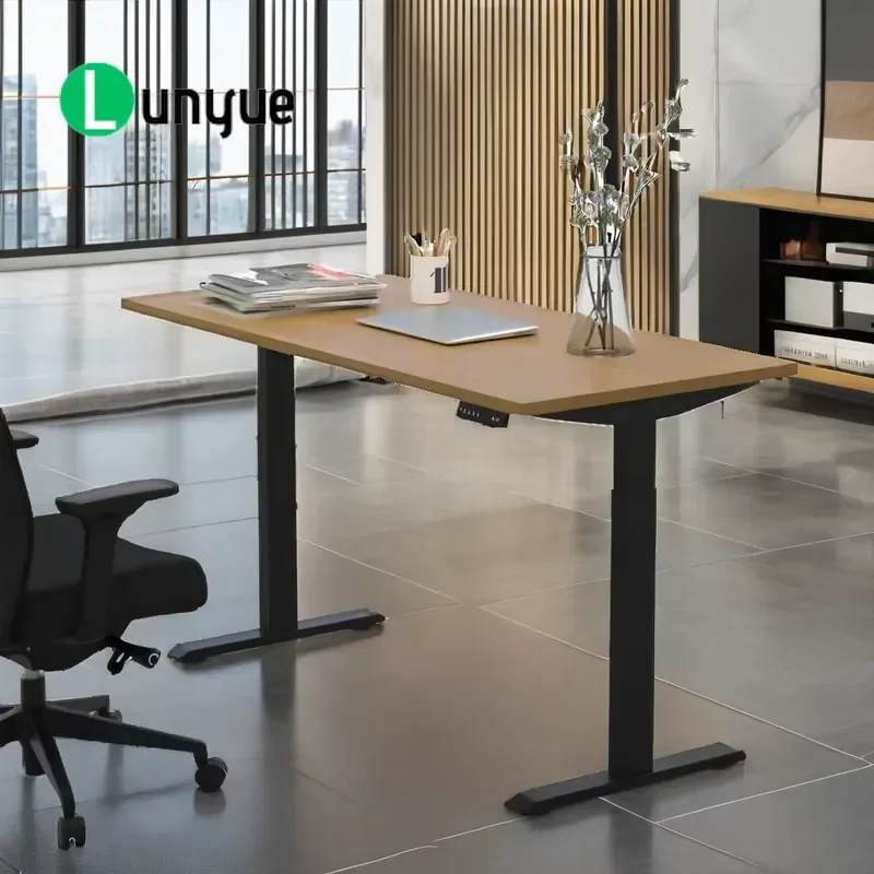 Modern Electric Height Adjustable Desk Frame Metal Standing Computer Study Table Base For Home Office Ergonomic Workstation