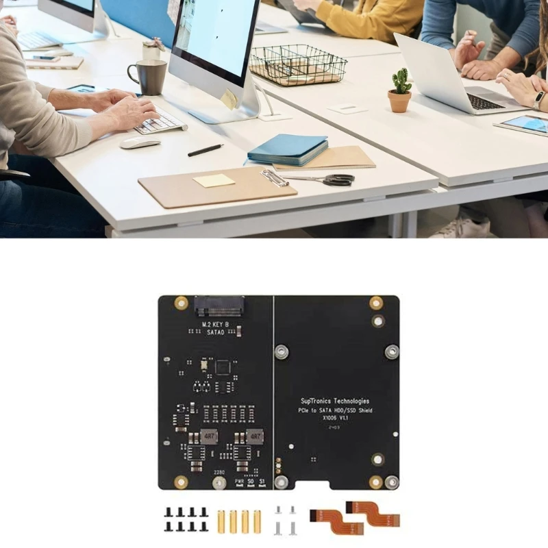 X1006 PCIe Expansion Board for 2.5" Disks and M.2 Key B SSD Fast Speed Storage Solution for  RPI 5