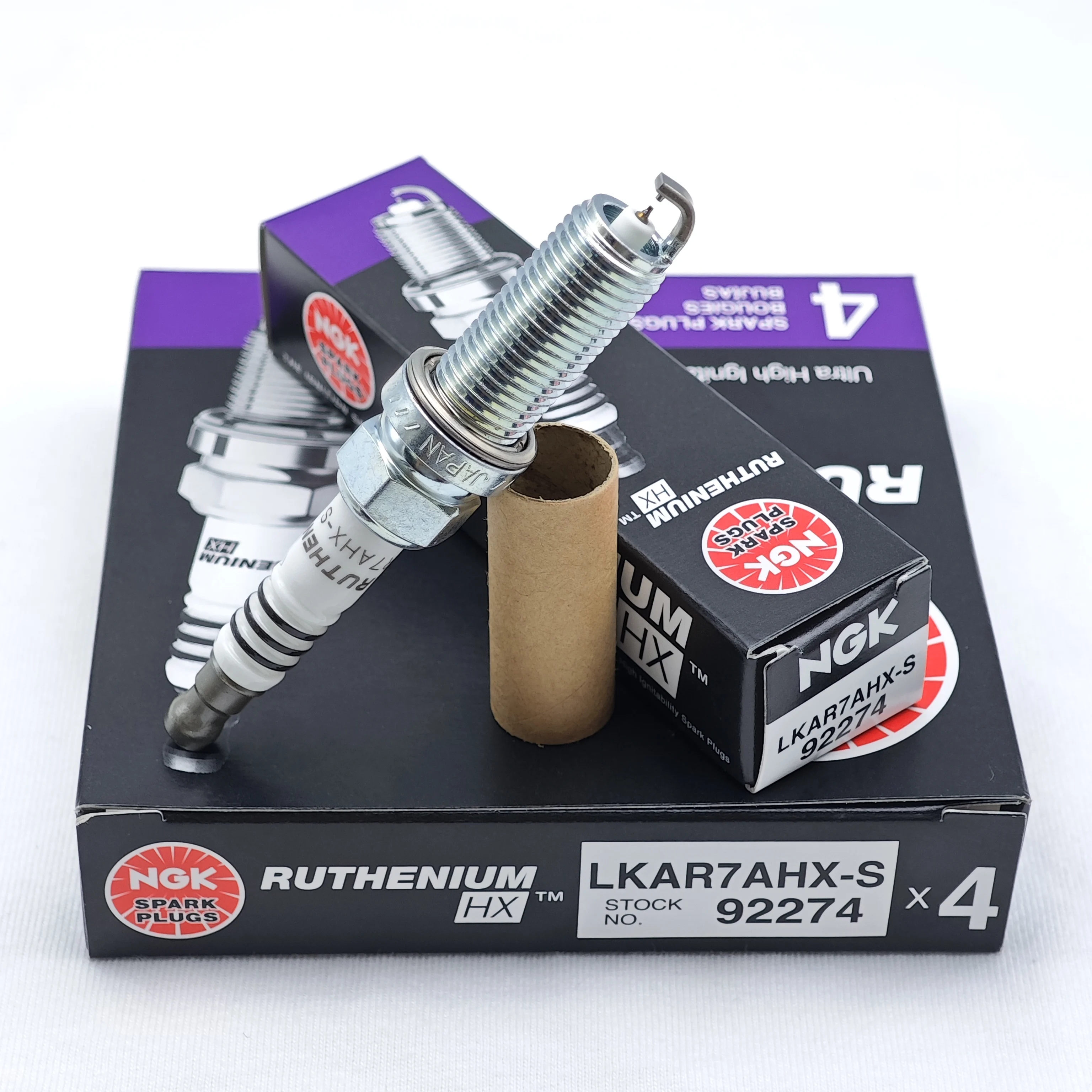 4pcs NGK Ruthenium HX Spark Plug LKAR7AHX-S 92274