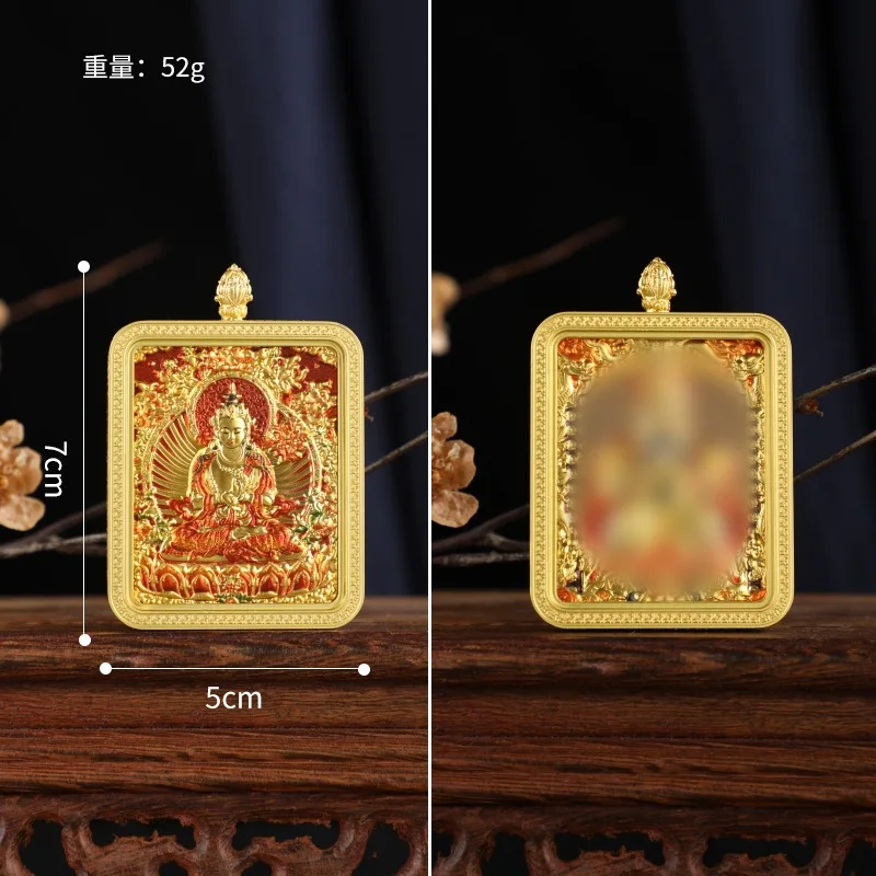 New 3D Relief Eight Patron Deities Tangka Box Pendant Guanyin Manjushri Samantabhadra Luck Amulet Gift