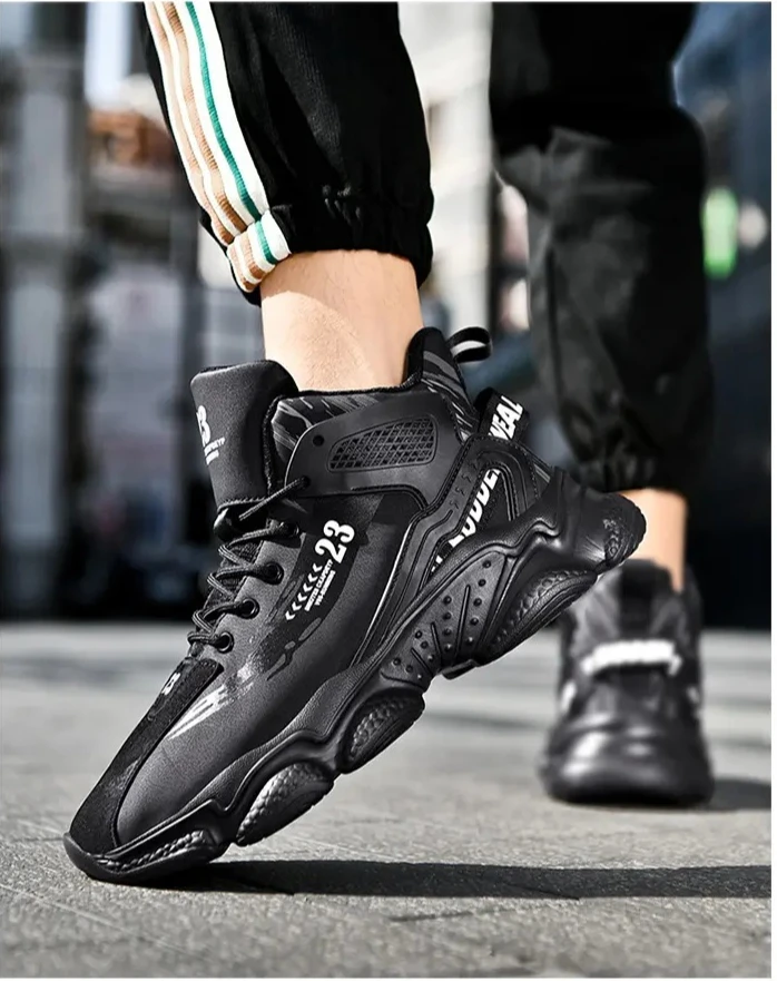 

Осенне-зимние мужские баскетбольные кроссовки, спортивная повседневная обувь, кроссовки, одинарные туфли + хлопковые кроссовки мужские.