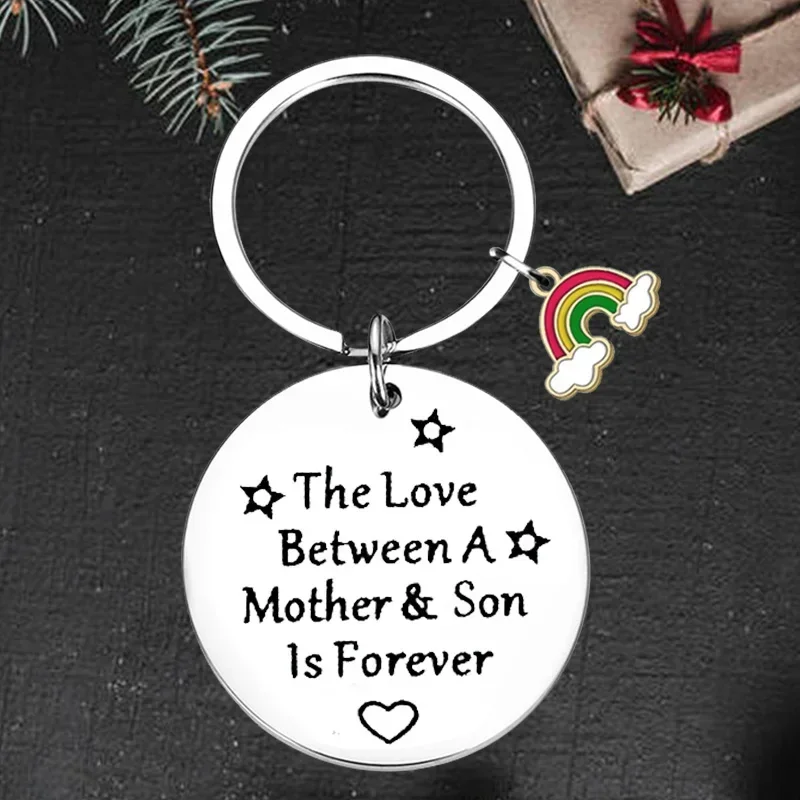 Cute Angel Wing The Love Between Mother&Son Is Forever Keychain Pendant Mom Mother's Day Birthday Key Chain Keyring