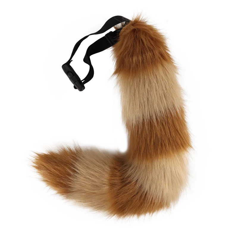 Kawaii Tail jenot Tail akcesoria Cosplay Anime rekwizyty do Cosplay regulowany pasek ogon zwierzęcy JK Girl Halloween do odgrywania ról