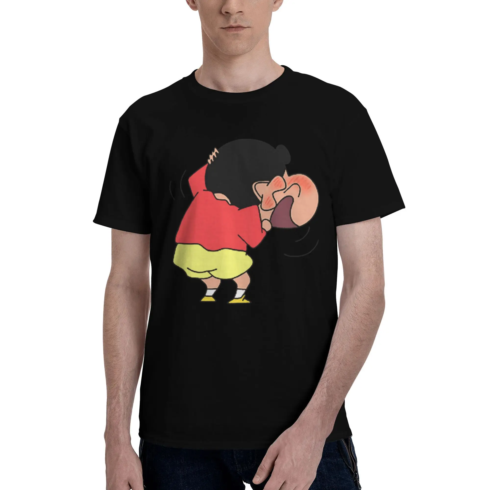 

Custom Handsome Crayons Shin-chans Cute Anime T Shirt Men Short Sleeve Cotton T-shirt Casual Tee Fashion Tshirt