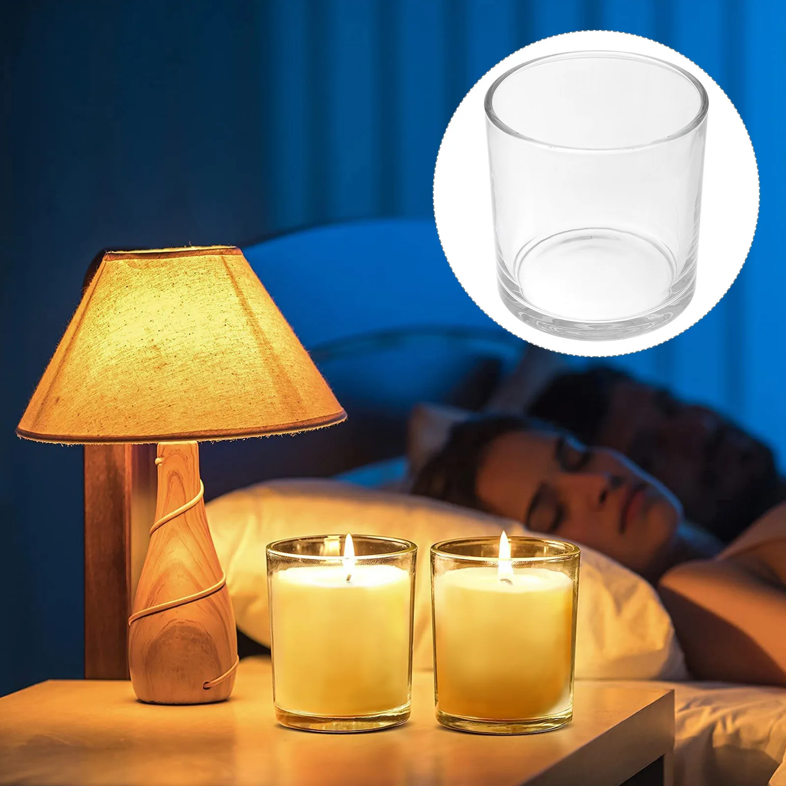 

1Pcs Transparent Glass Cover Cylinder Wind Proof Shade for DIY Decorative Container Craft Home Lighting