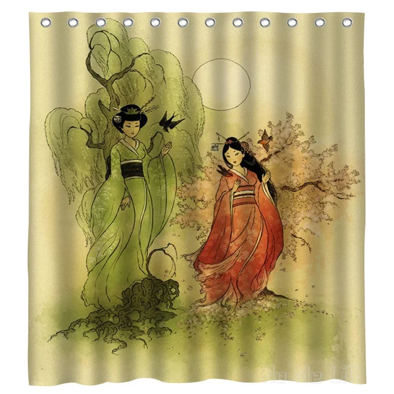 Shinto Shrine Symbol Of Willow And Cherry Blossom Goddess Amaterasu Pantheon By Ho Me Lili Shower Curtain With Hooks