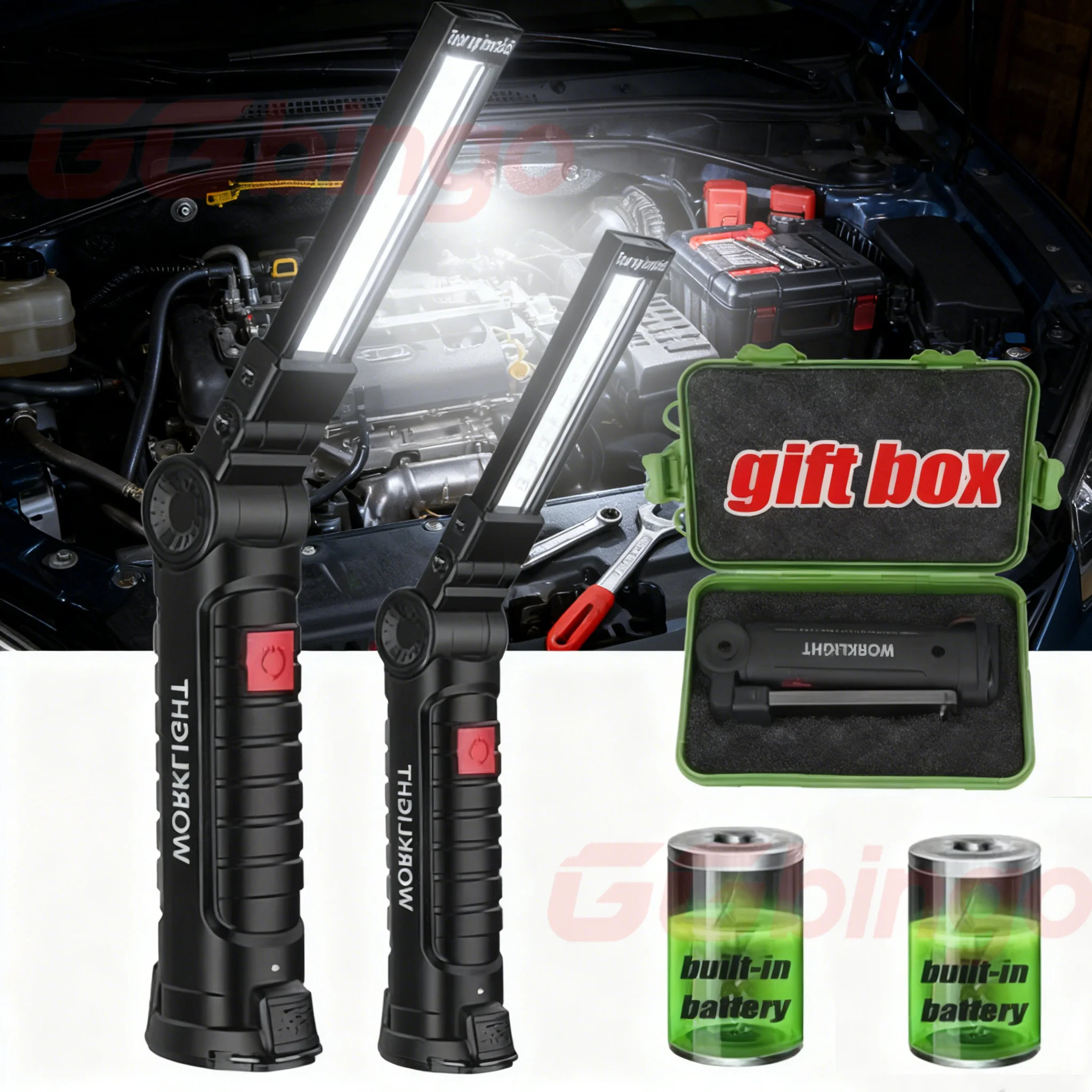 NetEase Youdao Dictionary USB Rechargeable COB LED Flashlight Dimmable Inspection Lamp Work Light Power Bank with Magnetic Hook