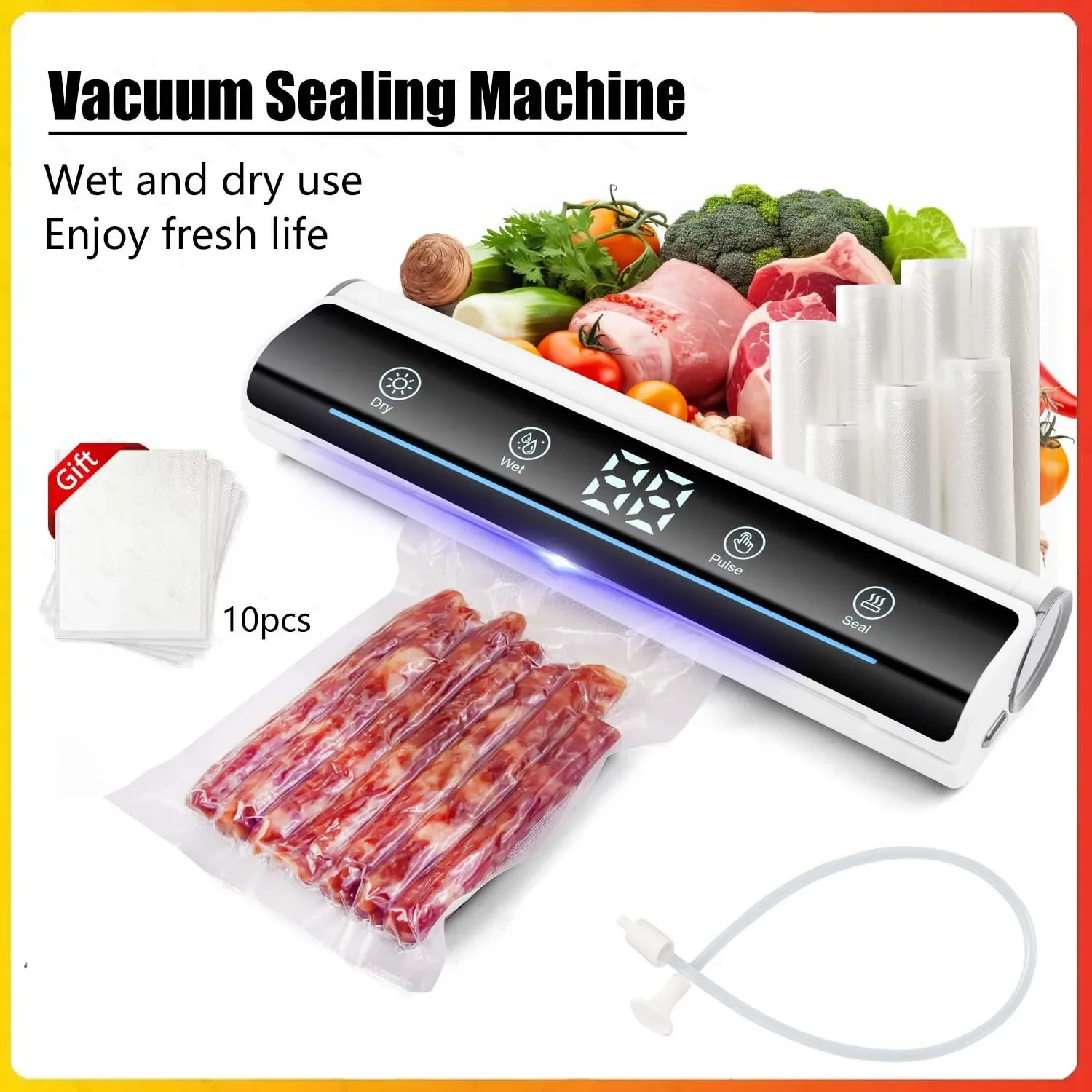 Vacuum Sealer Machine Voice prompts Vacum Home Vacuum for Food Degasser Kitchen Packaging Bags Sealing Package can sealer