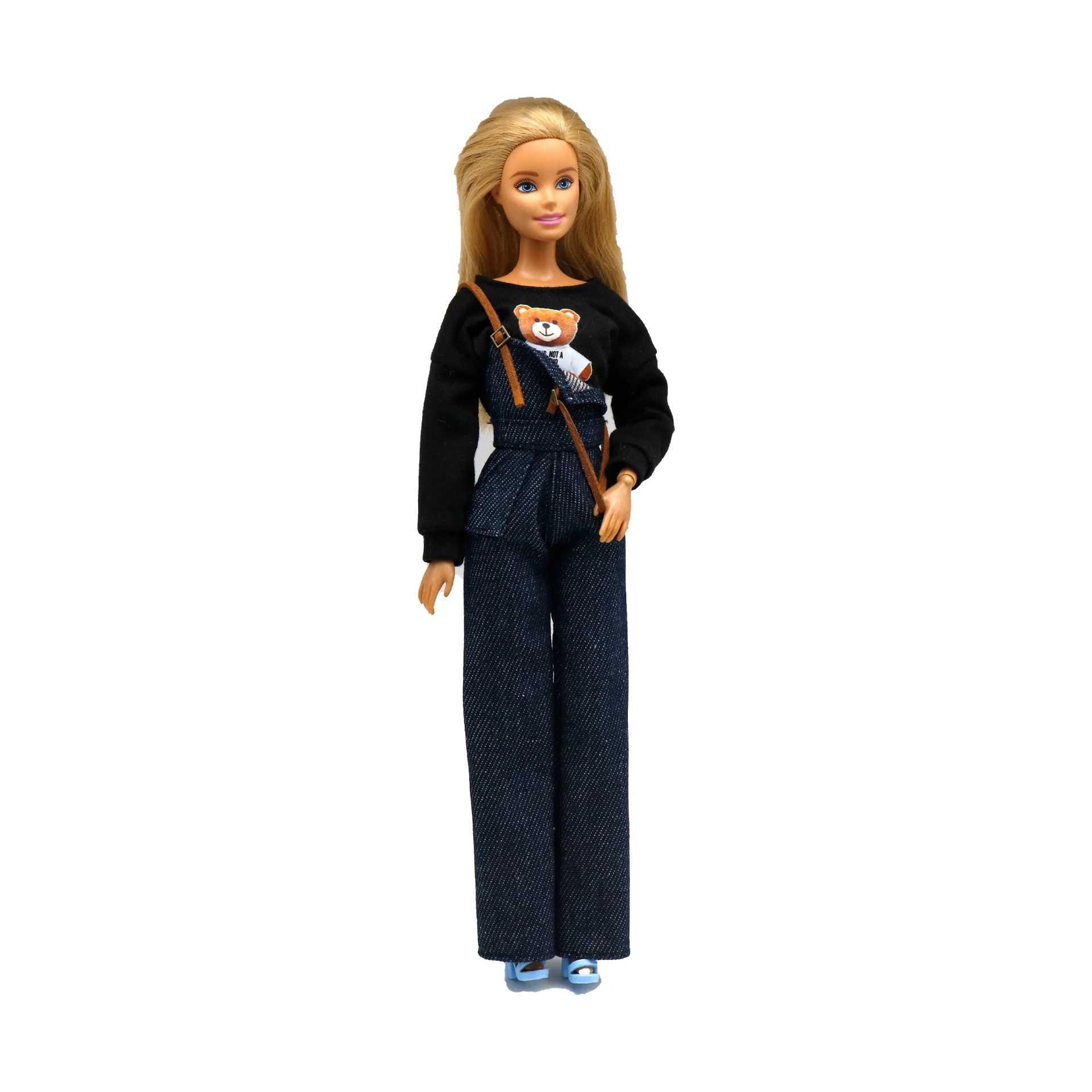 New 30cm 1/6 denim overalls trousers Accessories Clothes for Barbies doll