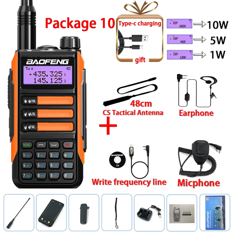 Baofeng-walkie-talkie Uv16 pro mate 10w,デュアルバンドUV-16 pro v2,アップグレードUV-5R max UV-10R,双方向ラジオ