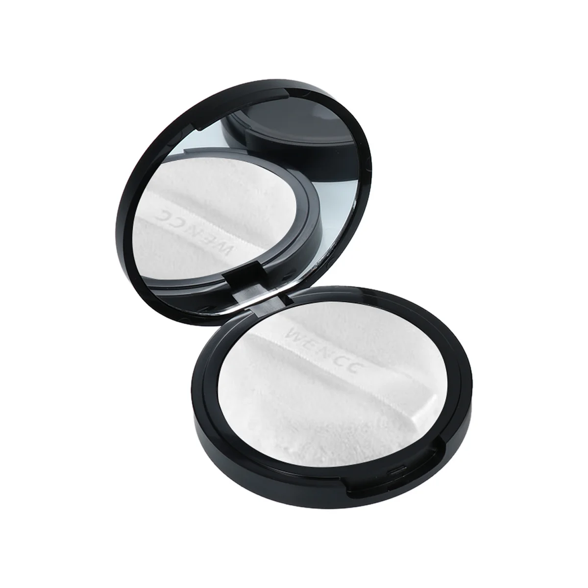 2 pçs redondo vazio preto recarregável creme recipientes leve portátil espelho compacto viagem bálsamo labial sombra caso