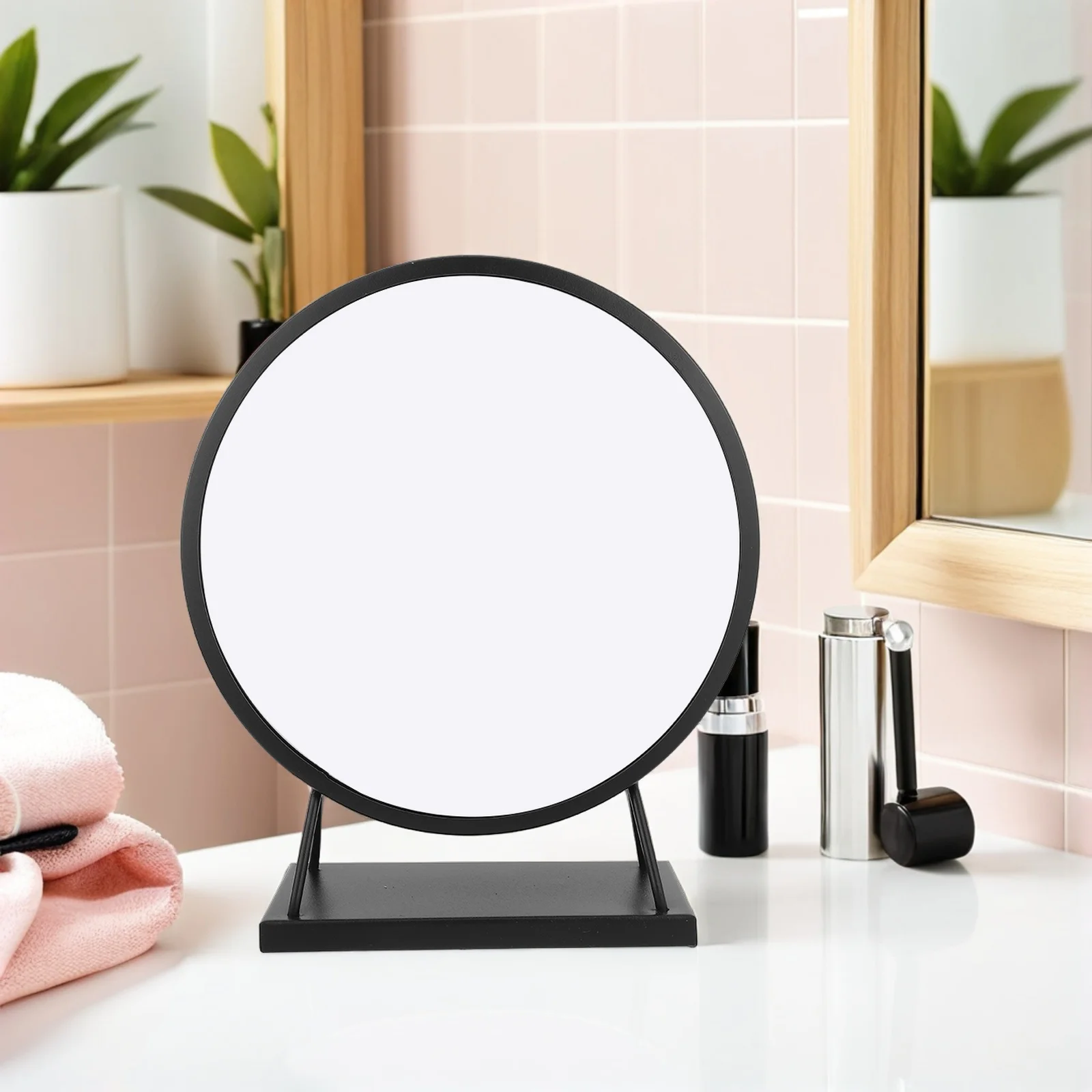 

Portable Rechargeable Makeup Mirror LED Light Adjustable Brightness Vanity Mirror for Bedroom Bathroom Use
