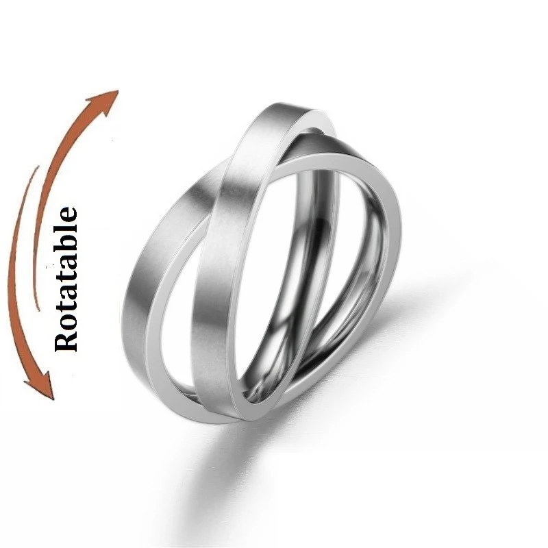 Anti Stress Angst Fidget Spinner Paar Ringe Frei Drehen Schmuck für Männer Frauen Edelstahl Knuckle Ring Hochzeit Bague