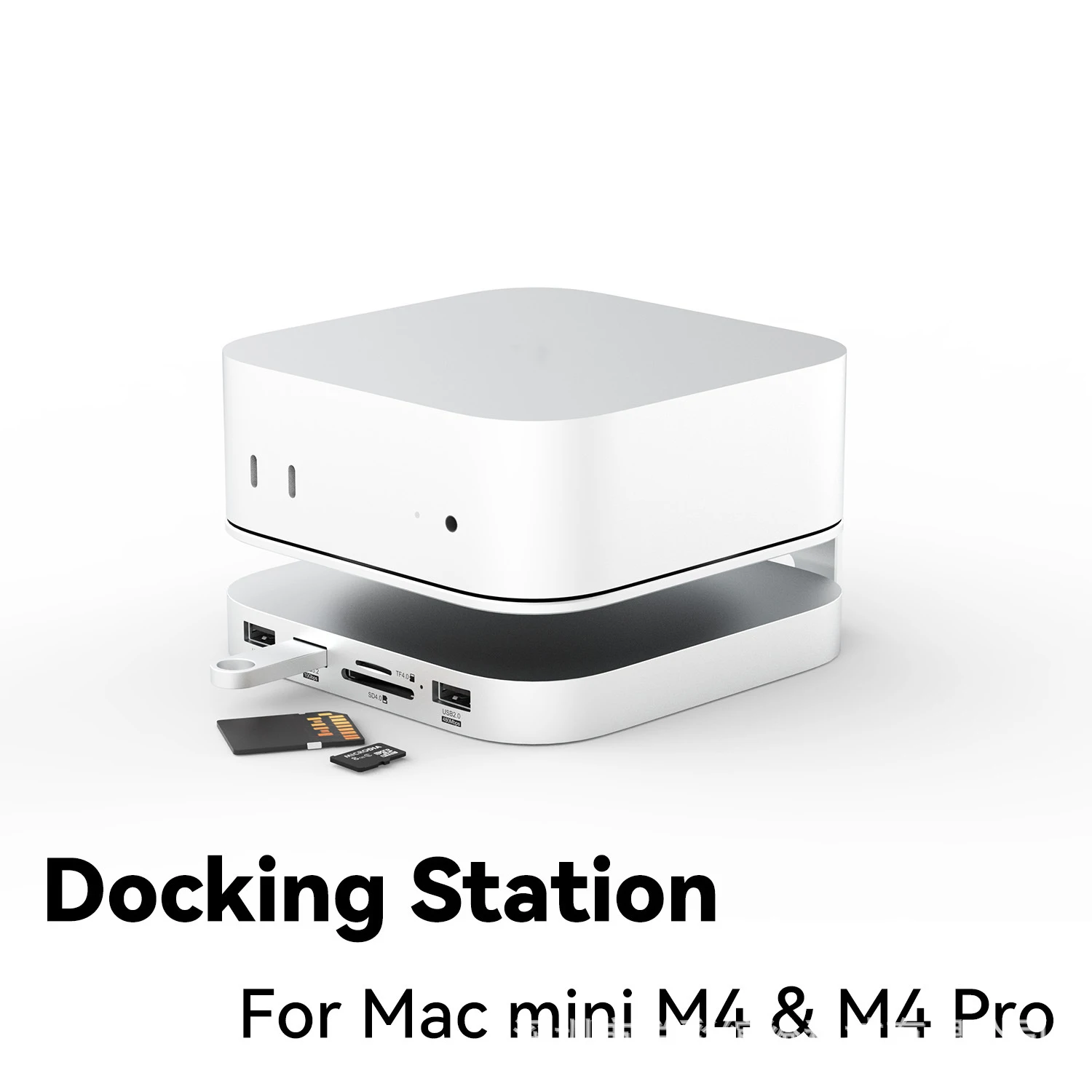 USB C Hub with M.2 Enclosure Type C Docking Station NVME M.2 SSD Case HDMI 4K@60Hz M4 for Mac Mini M4 Pro