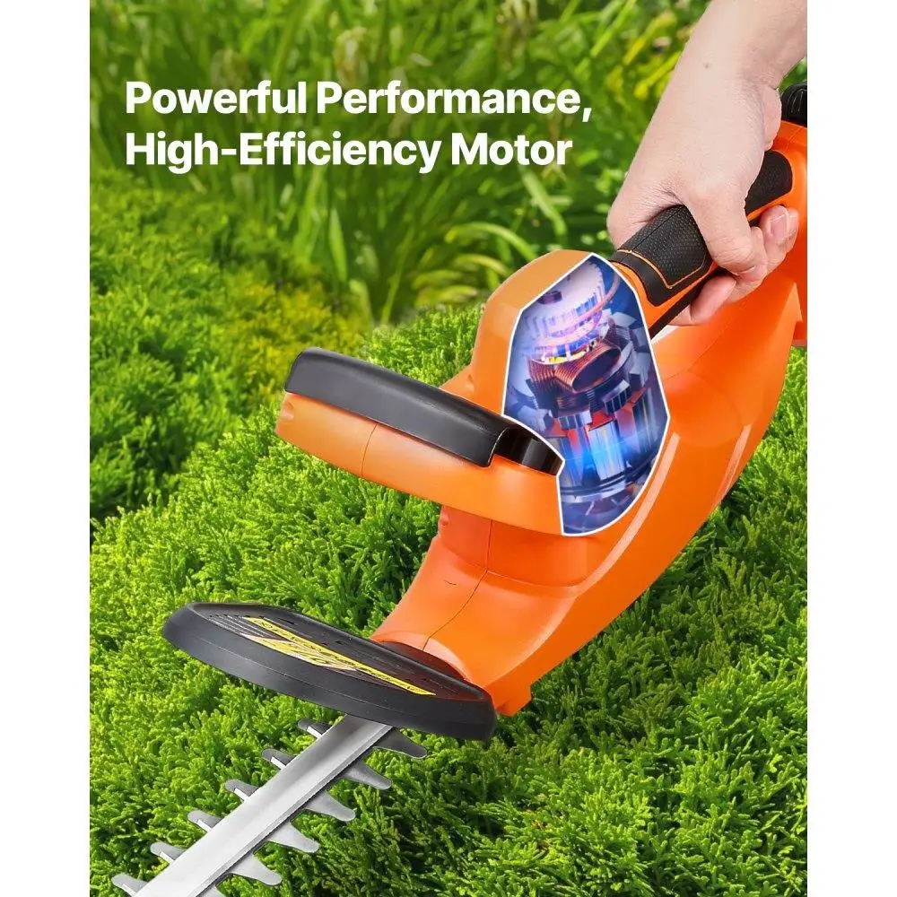 Cordless Electric Hedge Trimmer 20V Battery Powered Dual Blade 20inch Bush Cutter Pruner Tool