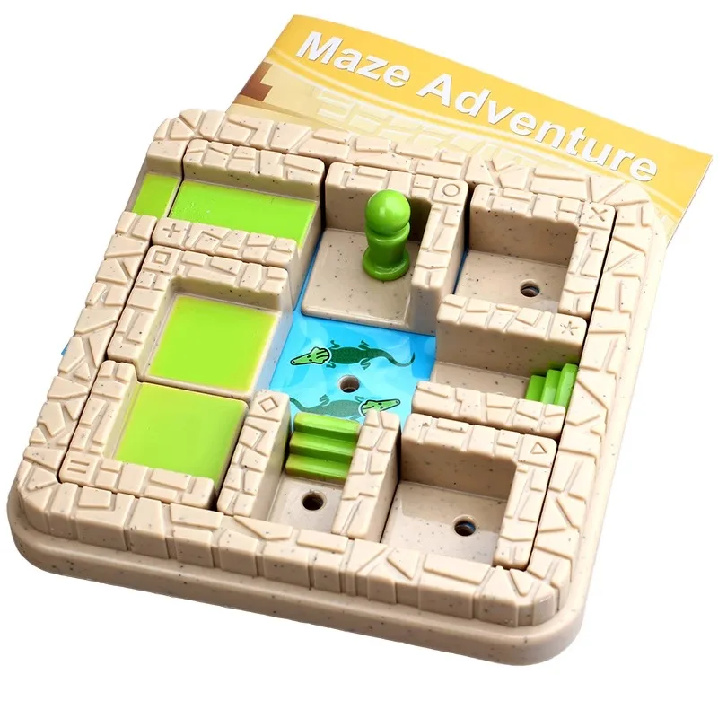 Maze Adventure Tabletop Game, Spatial logic Crocodile Hu Rong Dao, Puzzle-Solving Game, Space Logic, Children's Toy, Gift