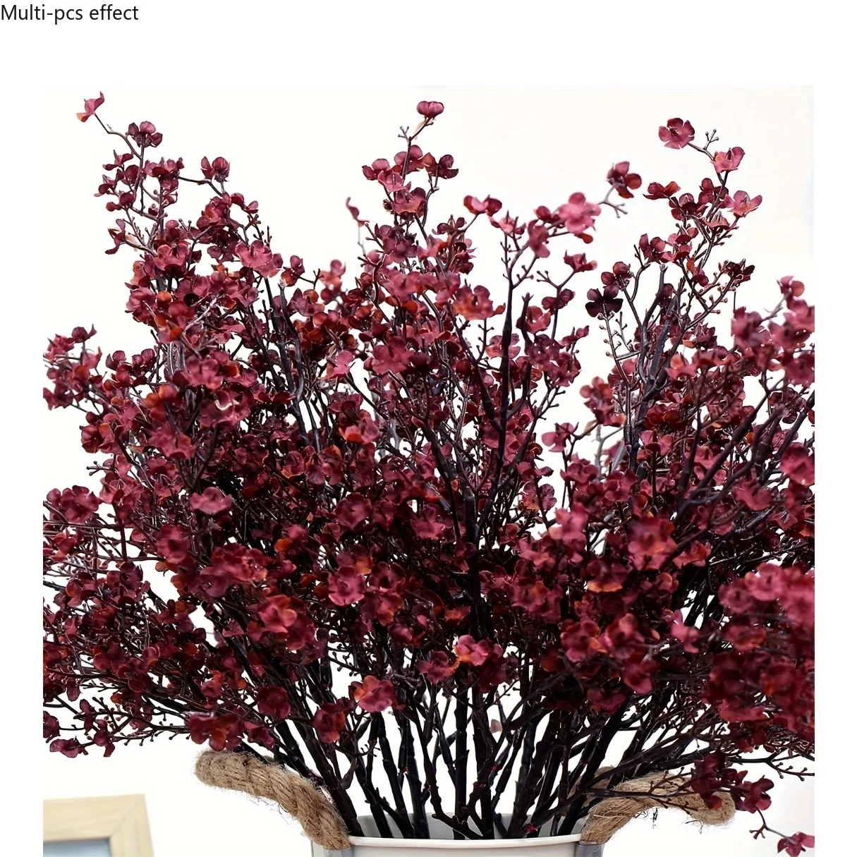 Burgundy Fabric Luxurious Flower Bouquets Artificial Flowers for Elegant Weddings, Home Garden Decor, Halloween Christmas Decor