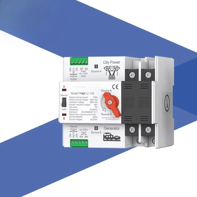 Factory Price ATS Automatic Transfer Switch 2P Uninterrupted Power Changeover Switch  with Controller Enhanced Material Quality