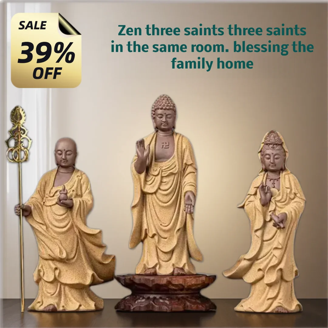 Ceramics Guanyin, Sakyamuni  Ksitigarbha Bodhisattva Figure Statue Chinese Buddha Statues Home Living Room Feng Shui Statues