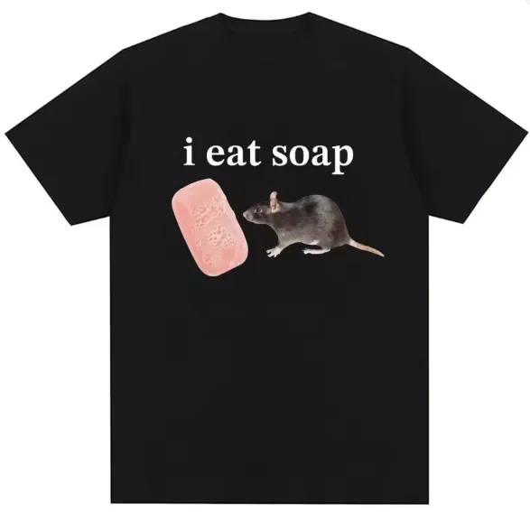 I Eat Soap Rate Funny Meme T-shirt Women's Fashion Retro Oneck Short Sleeve Tshirt Casual Extra Large Tshirt Street Clothing