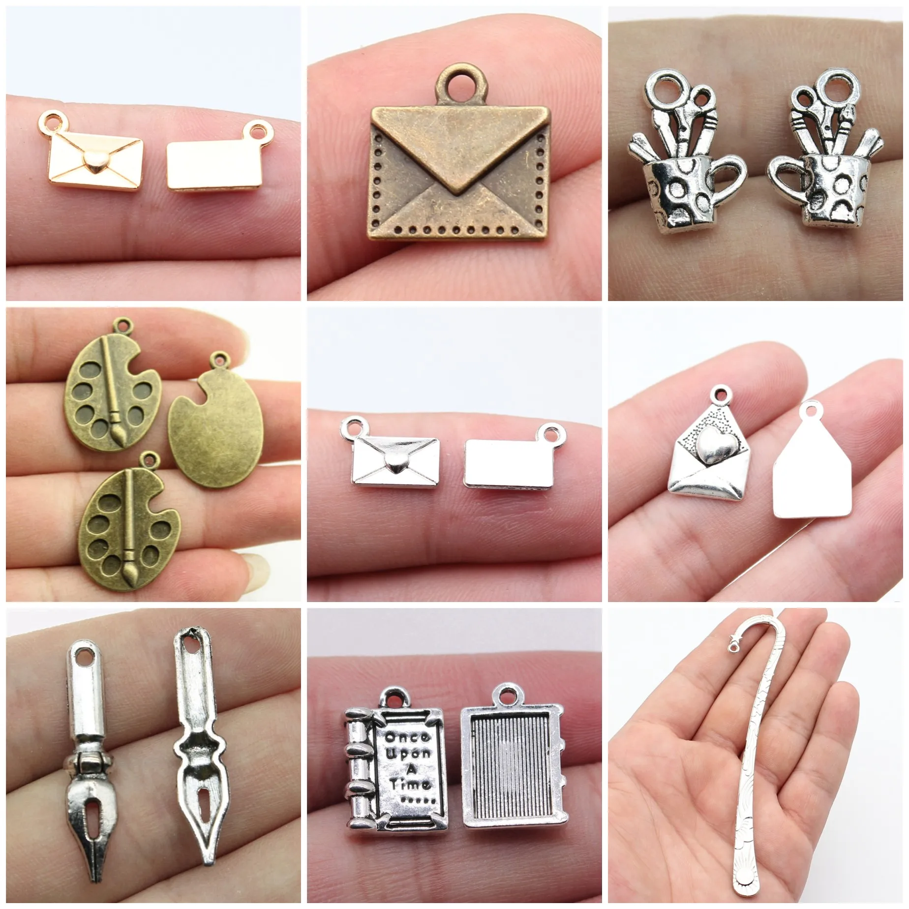 School Study Tool Charms Pendant DIY Bracelet Charms For DIY Bracelet Necklace Jewelry Making Supplies Wholesale