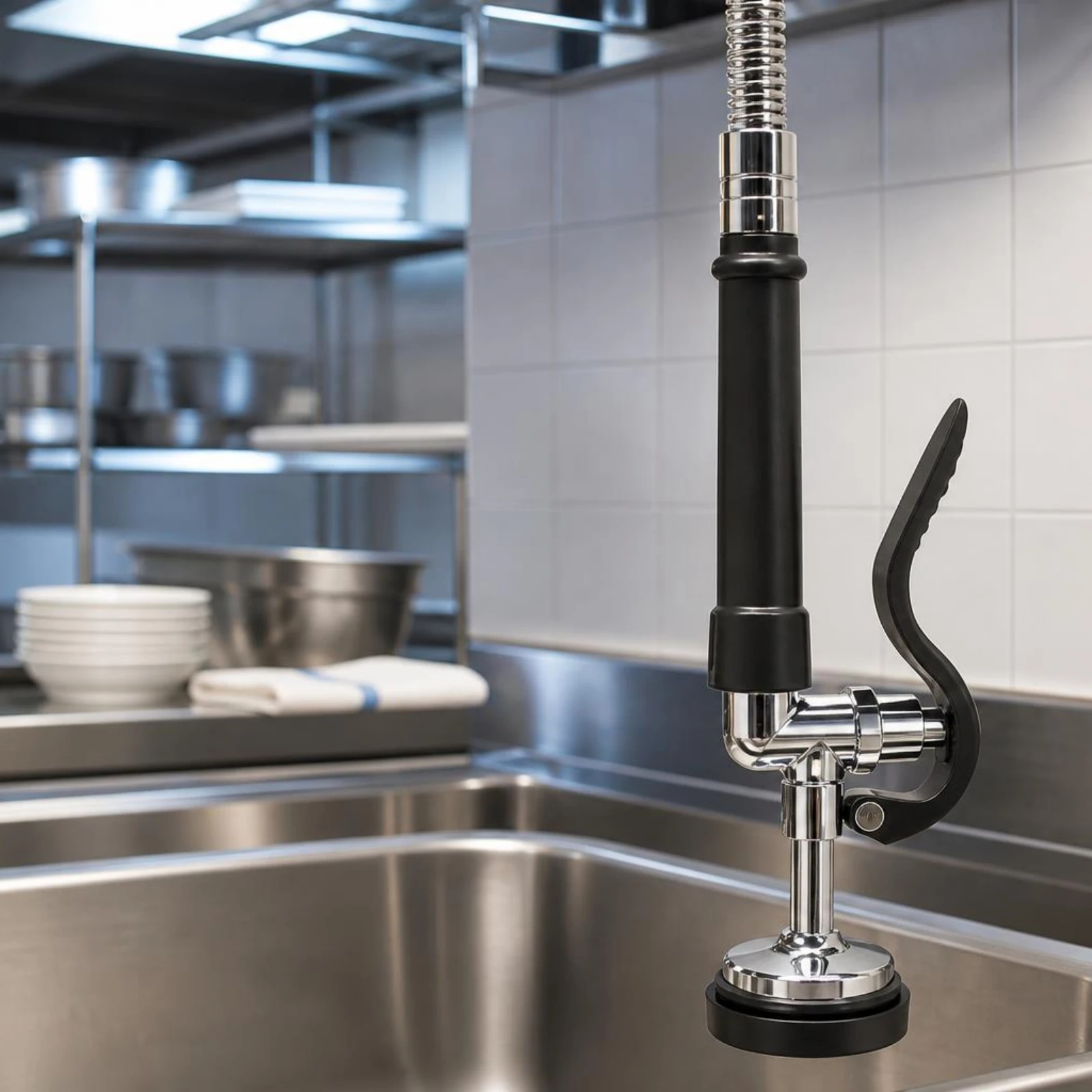 Pre-Rinse Spray Valve Threaded Pre-Rinse Sprayer Commercial Faucet Sprayer Easy to Clean for Restaurants, Dishwashing Stations