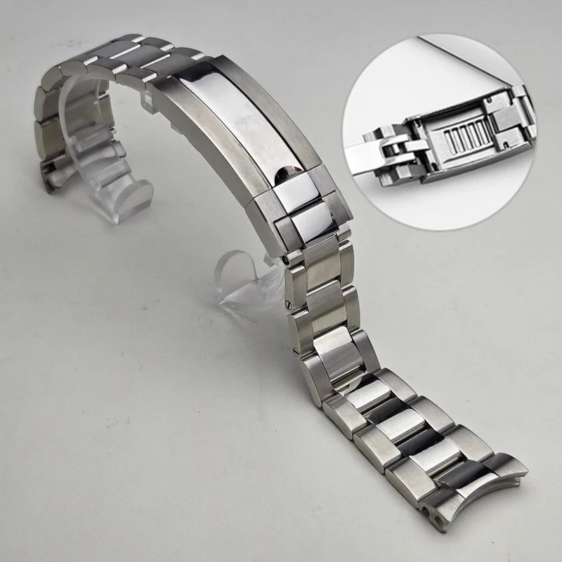Image of Uhrenarmband für Rolex Explorer Ditongna Diver, das grüne schwarze Wasser-Geisterkönig-Zubehör, 20 mm 904L-Uhrenkette aus massivem Stahl