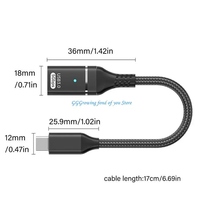 كابل H9EB USB C OTG نقل بسرعة 10 جيجابت في الثانية لأجهزة التحكم في الألعاب سلك من النايلون المضفر من النوع C #6