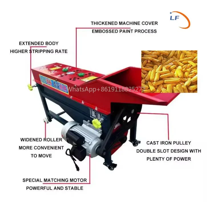 Multifunction Electric Small Portable Sorghum Soybean Multi Crop Rice Wheat Maize Peeler Corn Sheller Thresher