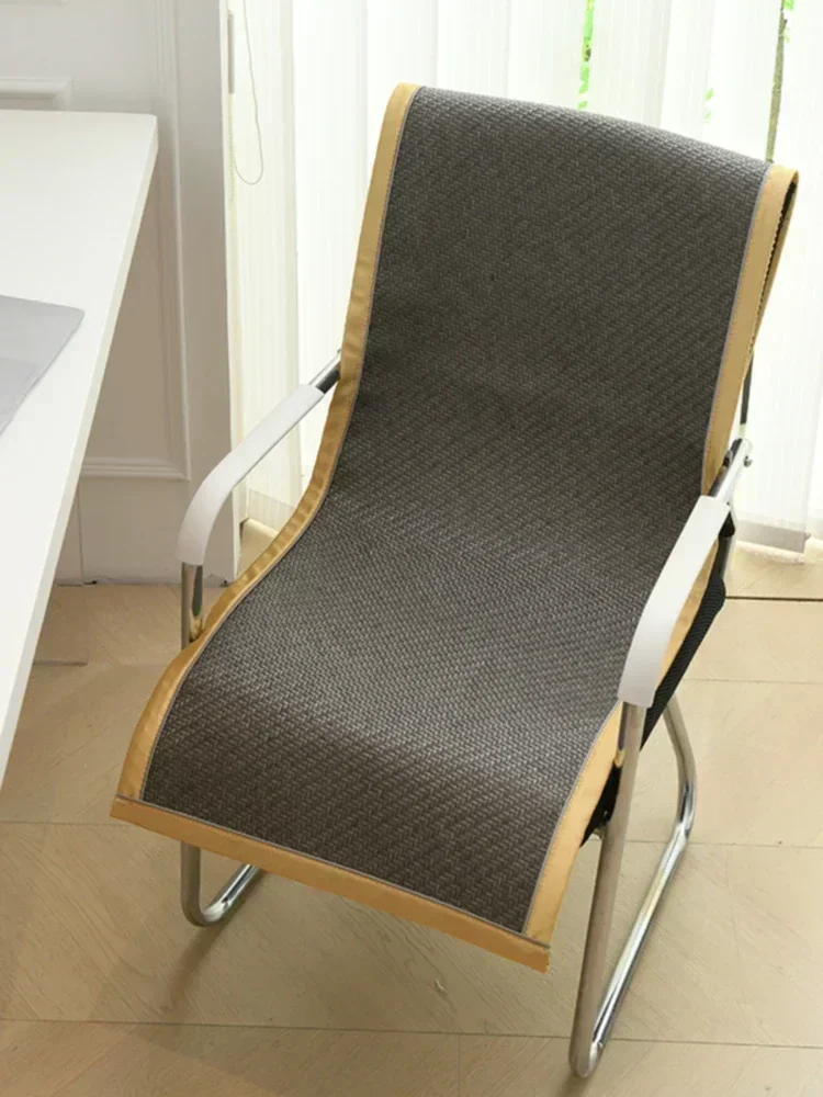 Summer Rattan Cushion Office Long Sitting Chair Covers Comfortable Non Slip Bamboo Mat and Stool Cover for Household Use