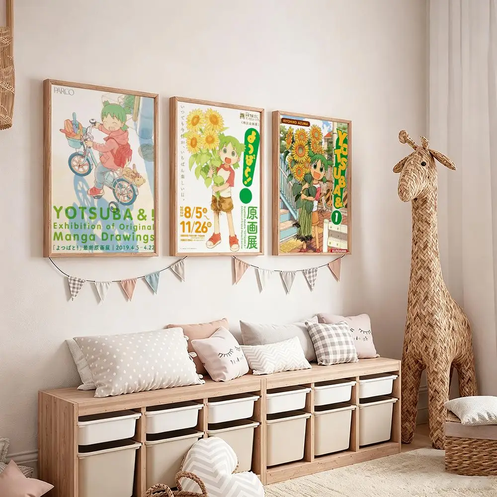 anime Yotsuba&! Poster Poster Pastel Cozy Aesthetic HD Poster Wall Art Print For Bedroom Dorm Room Decor Teen Girls Gift